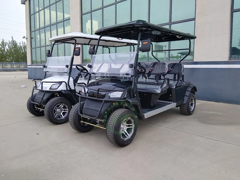 Chinese Custom 4 Seater  4 wheels  Folding Golf Carts Electric Golf Cart 48 Volt Golf Cars buggy