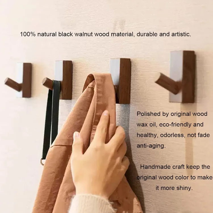 Best selling modern wall mount handcrafted durable natural ash wood wall hook hanging clothes