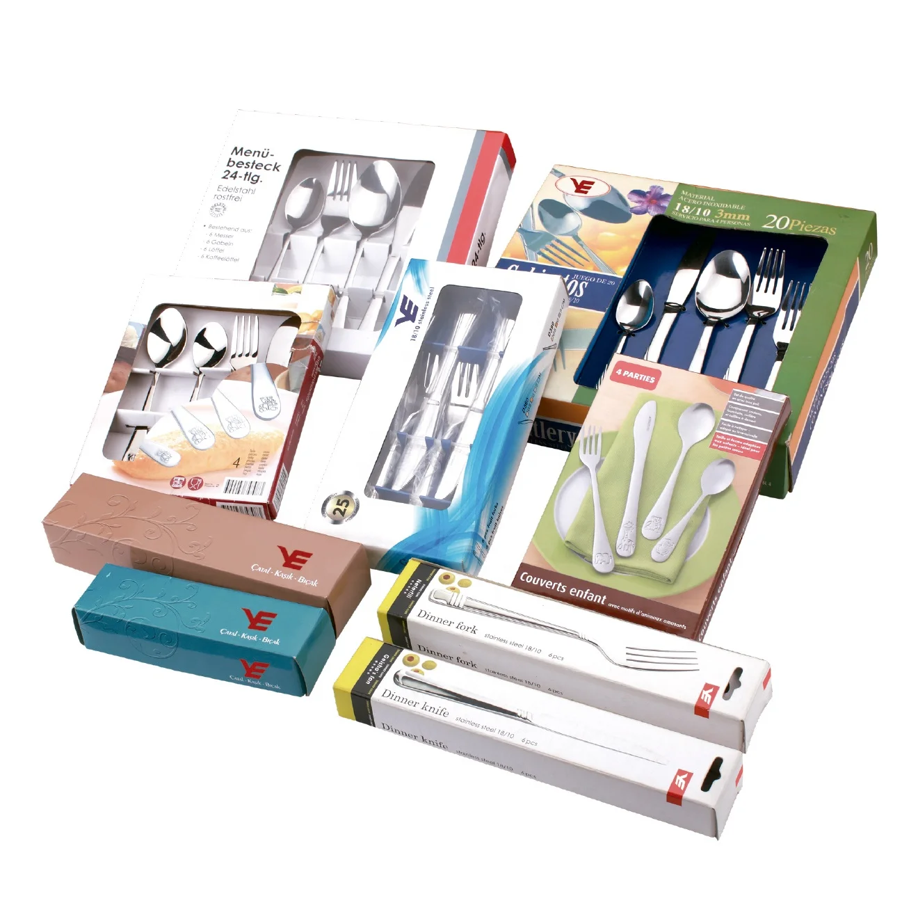 OEM stainless steel cutlery spoon and fork dinner spoon and fork gold flatware set in OPP bag packing