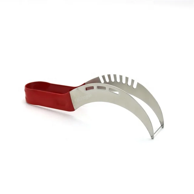 Red Bar Club Hotel Restaurant Cafe Kitchen Party Travel Camping Metal Stainless Steel Fruit Melon Watermelon Cutter Slicer Knife
