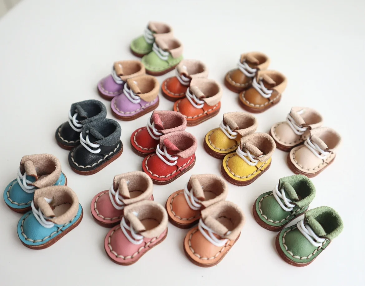 Handmade Mini  leather OB 11 bjb Doll Shoes  for Body9, YMY Body, UFDOLL, GSC, Obitsu11, 1/12bjd Doll