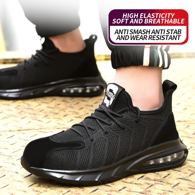 DianSen new 2024 steel toe sneakers Anti-smashing safety work shoes 711