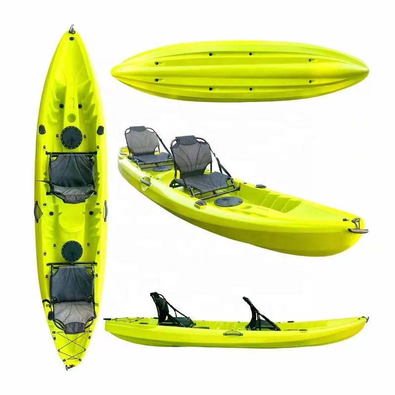 wholesale cheap plastic no inflatable kayak family 3 person sit on top kayak with canoe kayak accessories