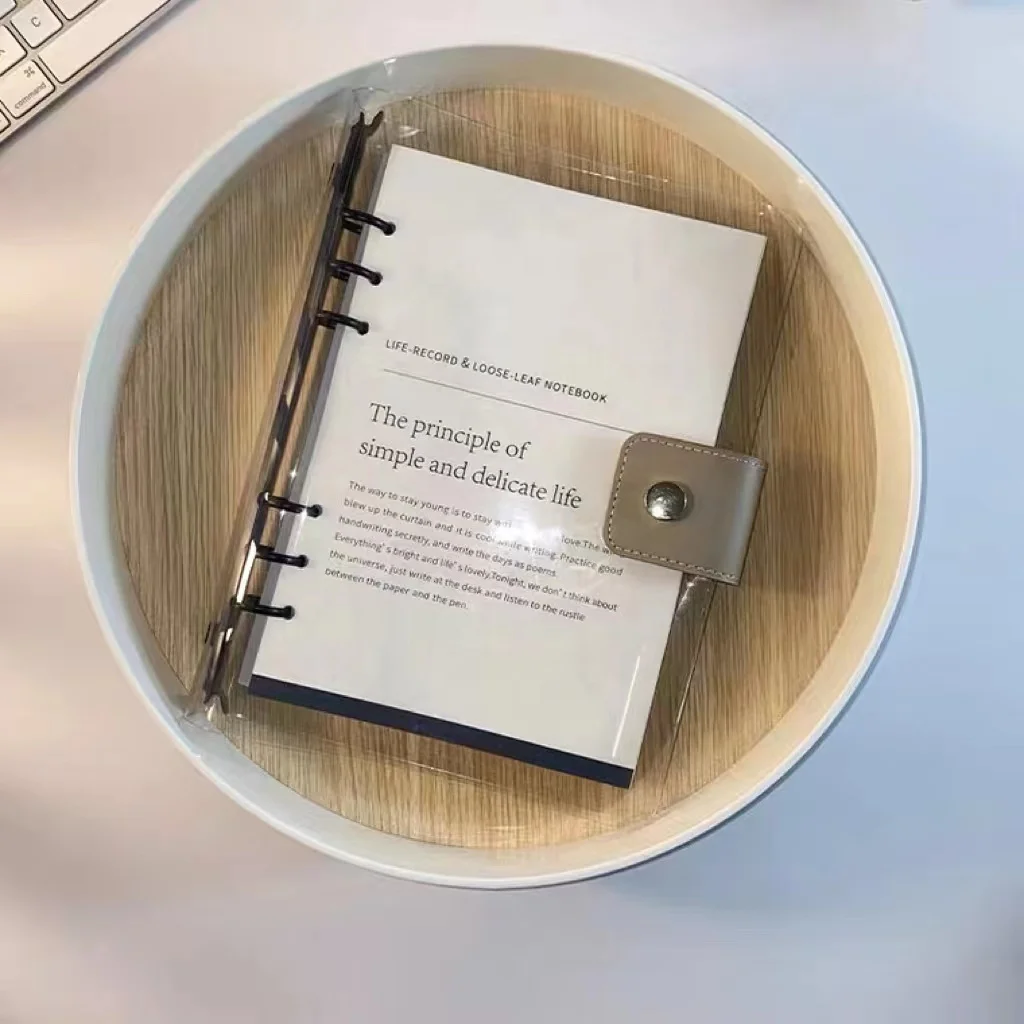 Custom Refill  Loose Leaf 9 ring Binder Notebook Personal Planner Cover With Magnetic Buckle Closure For Black Paper Notebook