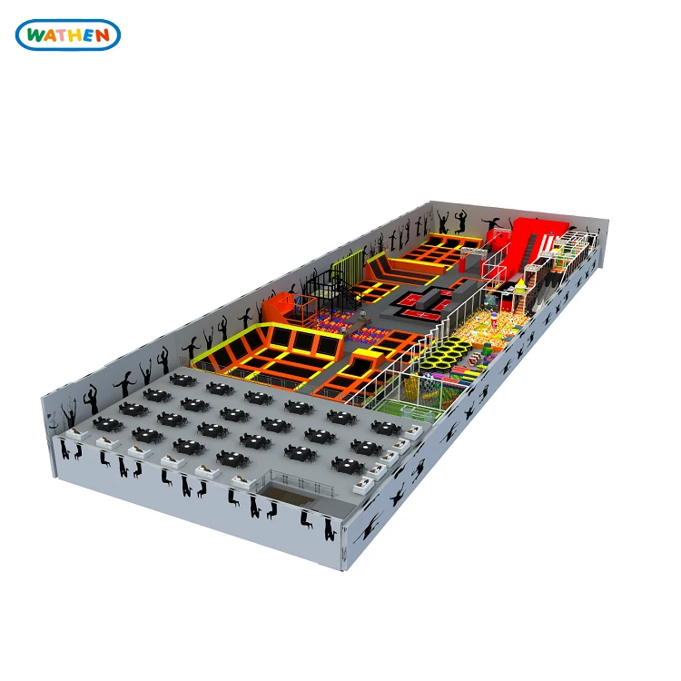 Factory new design commercial adult kids obstacle course big bounce indoor trampoline park with foam pit block