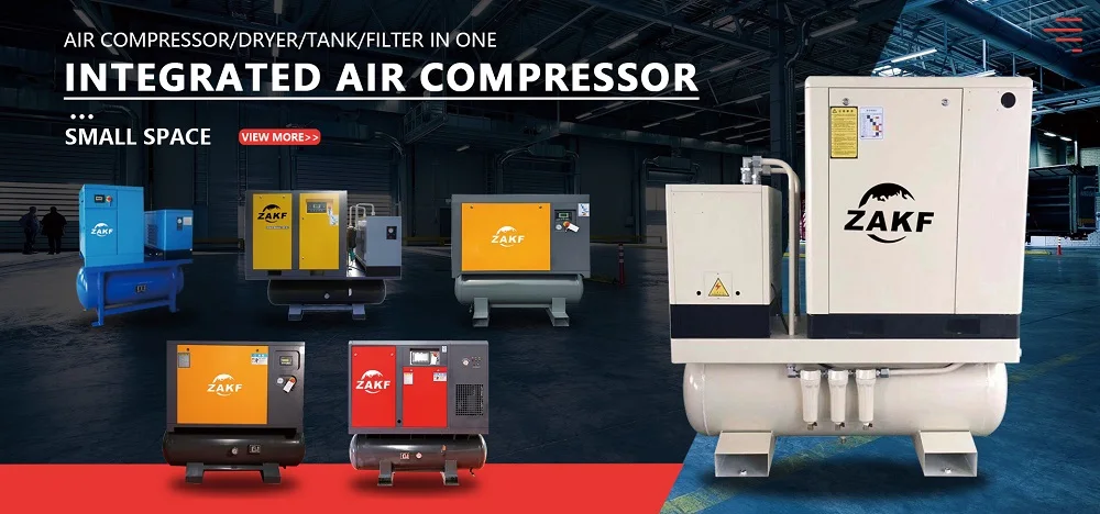 ZAKF AKH-15A 11kw 15hp 8bar 1.2m3/min screw air compressor for laser cutter machine 20HP all in one compressor 16bar