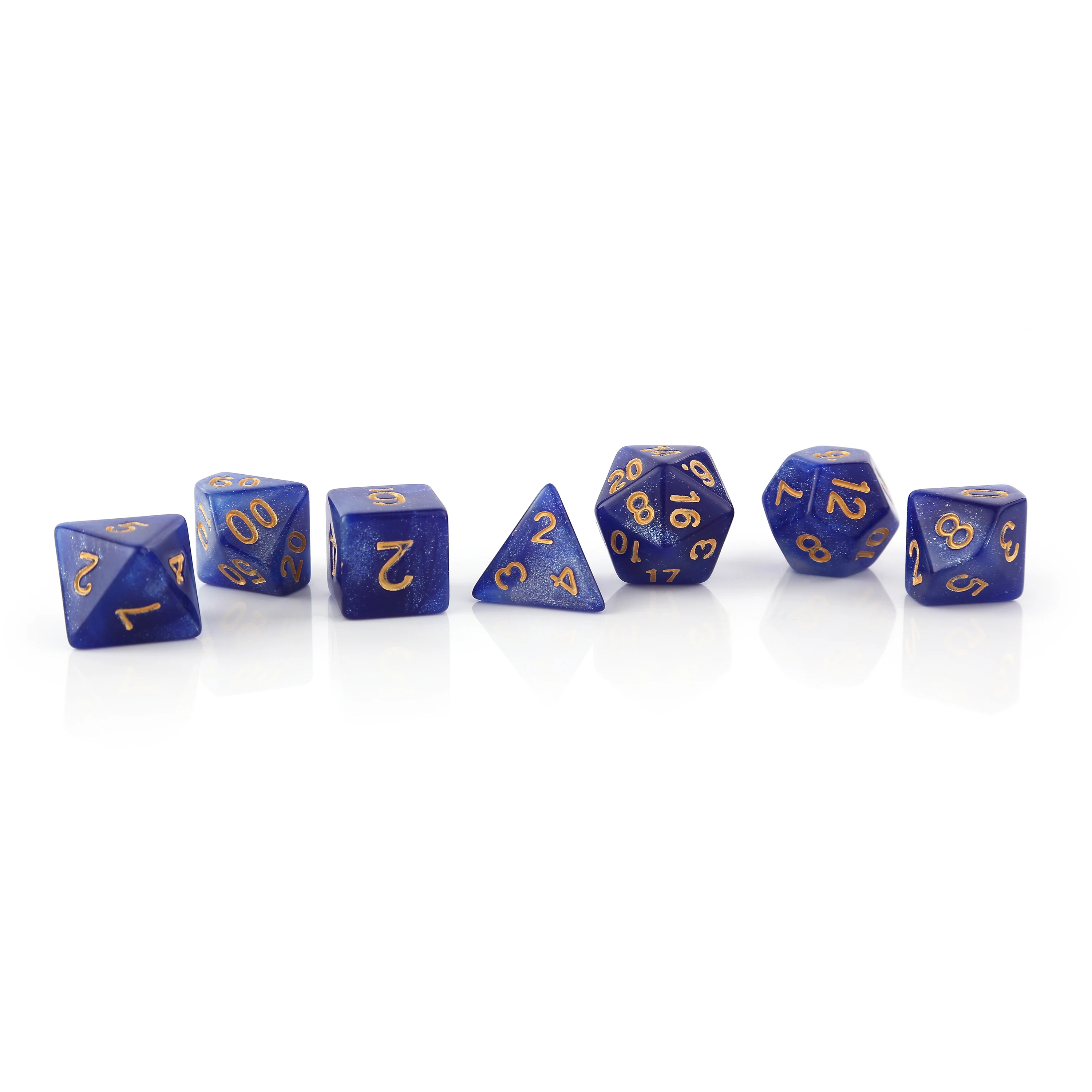 Perfect 7 Piece Polyhedral Plastic dnd dice set Yellow
