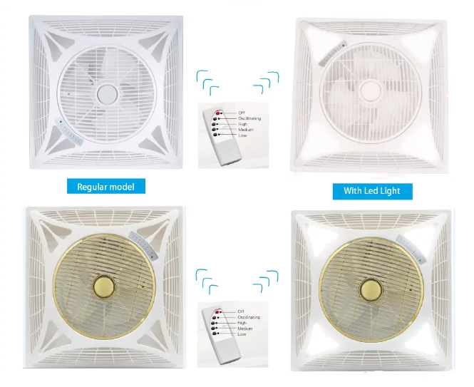 14 Inch Square Ceiling Fan with LED Light in Remote Control Amount Inside the Wall Simple Model Design