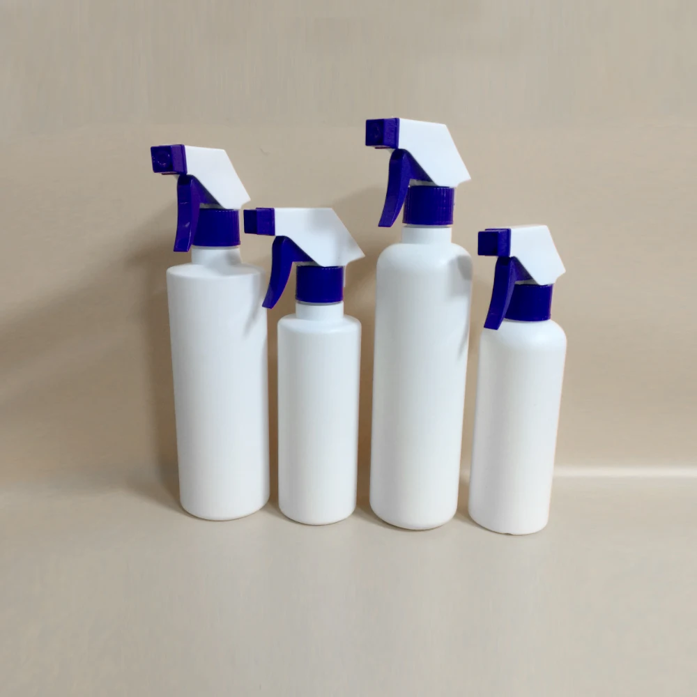 Wholesale OEM printing Logo 500ml 750ml 1000ml HDPE PE White Black Plastic Square Bottle With Trigger