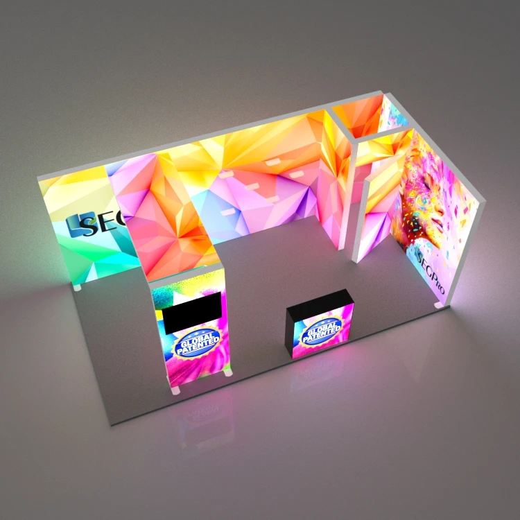 Lintel Trade Show Booth Display Exhibition Seg Lightbox Fabric Light Box Seg Advertising Trade Show Booth Seg Light Box