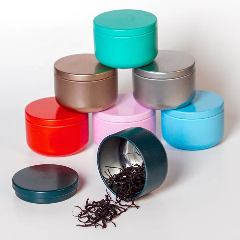 
Custom Logo Printed Empty loose Tea Packaging Tin Box 