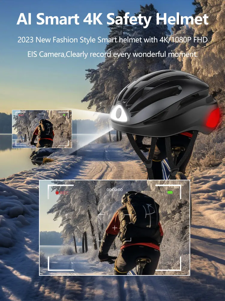 Relee 2023Trends Advanced Smart motorcycle helmets for Adults Relee Build-in MIC Speaker BT Communications and 4K 30fps Sports