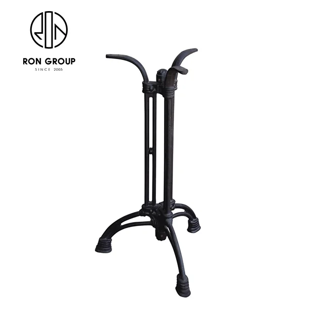 Nice price fast food restaurant wrought stainless steel iron table base 3 leg bar table base