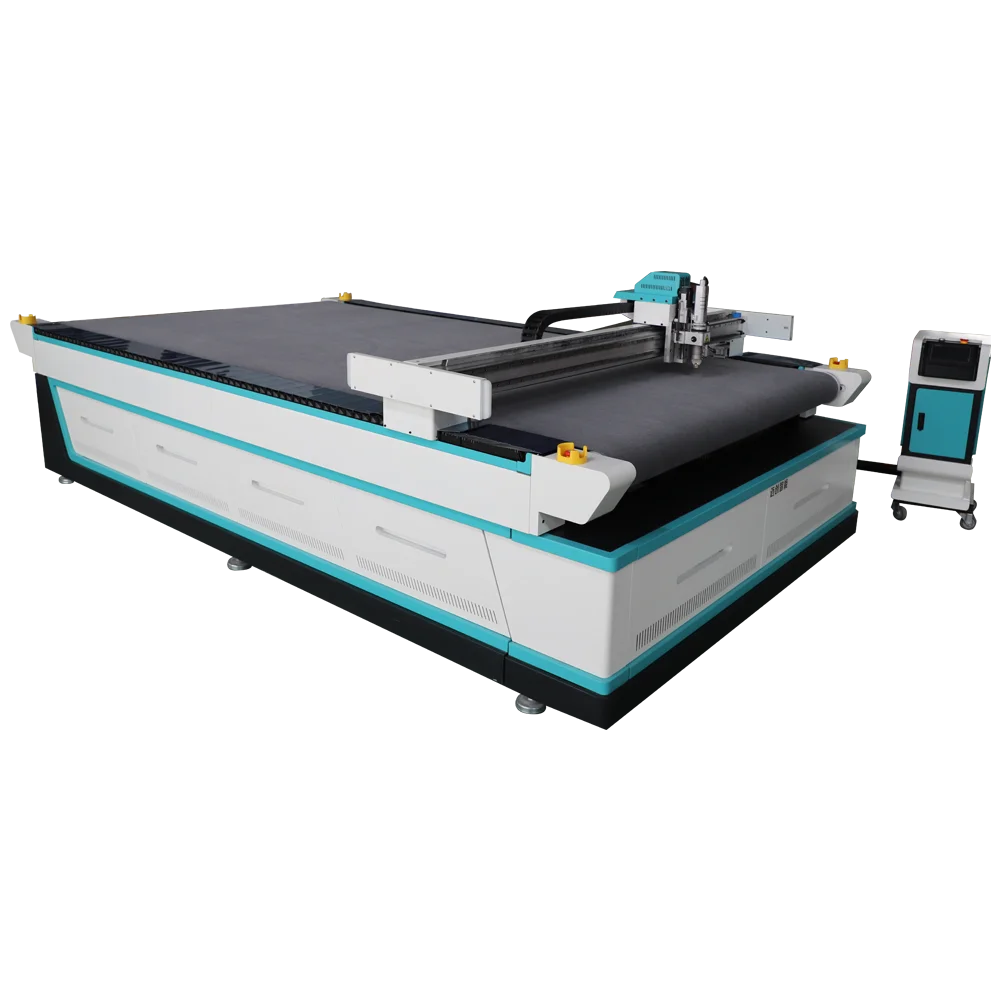 Automatic cnc oscillating knife cutting machine textile cloth round knife cutting fabric 1625 1825 size