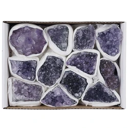 Box Packing Natural Uruguay Large Amethyst Rough Crystal Geode Cluster Box Wholesale