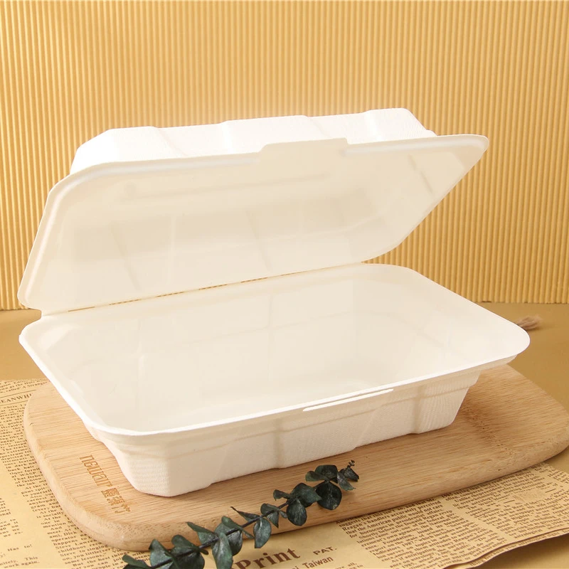 Бумажный биоразлагаемый контейнер для хранения сахарного тростника, одноразовый пищевой контейнер, багасса, раскладной контейнер (1600315284166)