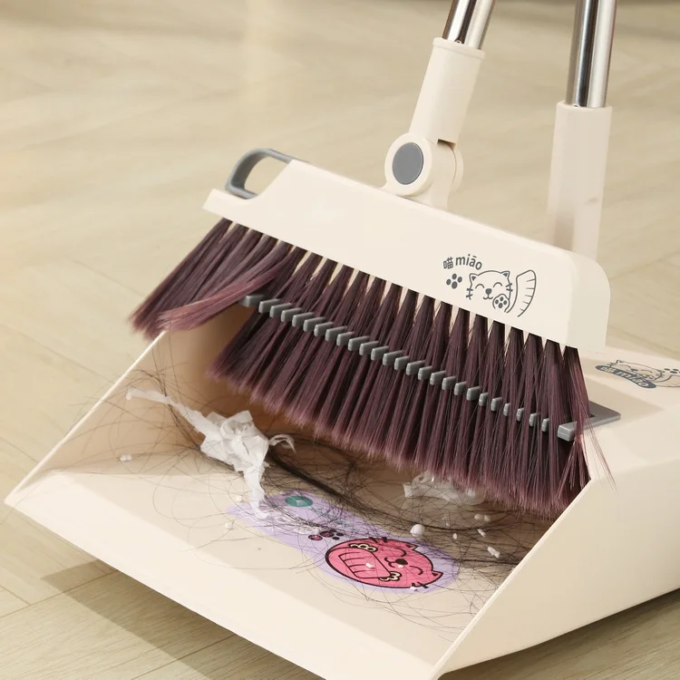 Rotating Head Broom Household Broom and Dustpan Cleaning Set Floor Upright Standing Cleaning Tools