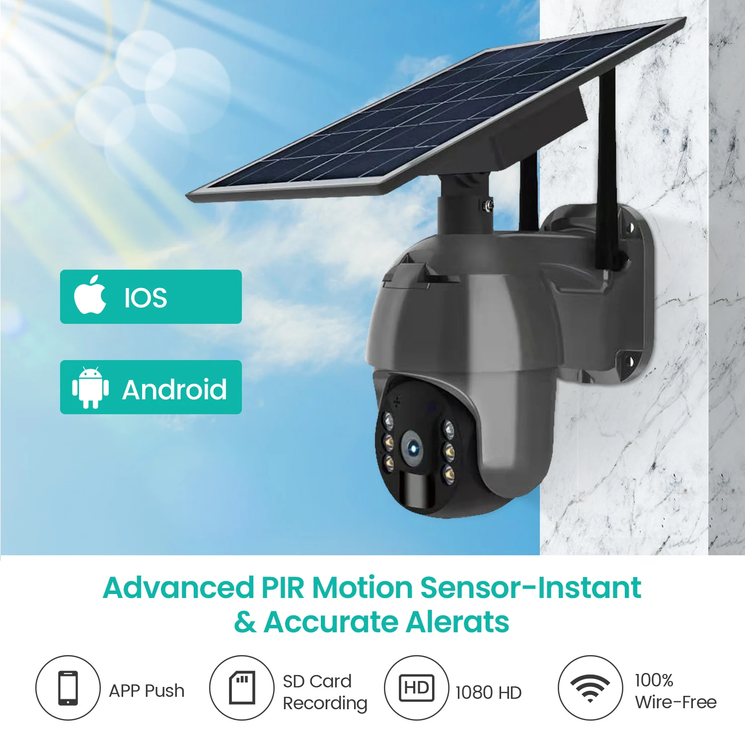 High Quality 1080p 4G 2mp Hd SD Card Cctv Cam with PIR Video Wifi Battery Powered auto tracking Outdoor Ip Solar Camera