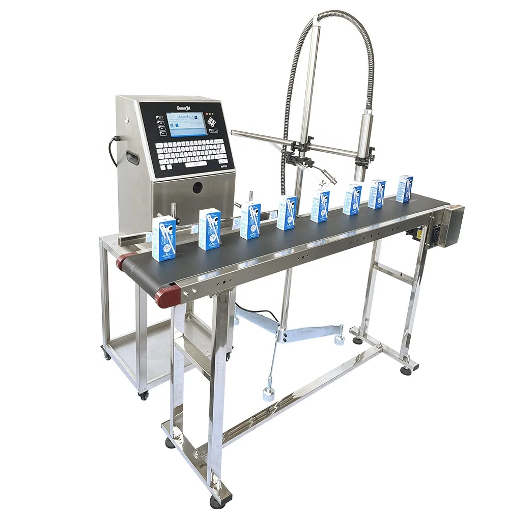 Good quality Industrial online cij printer Expiry Date time Printing Continuous fully Automatic card label cloths glass printing
