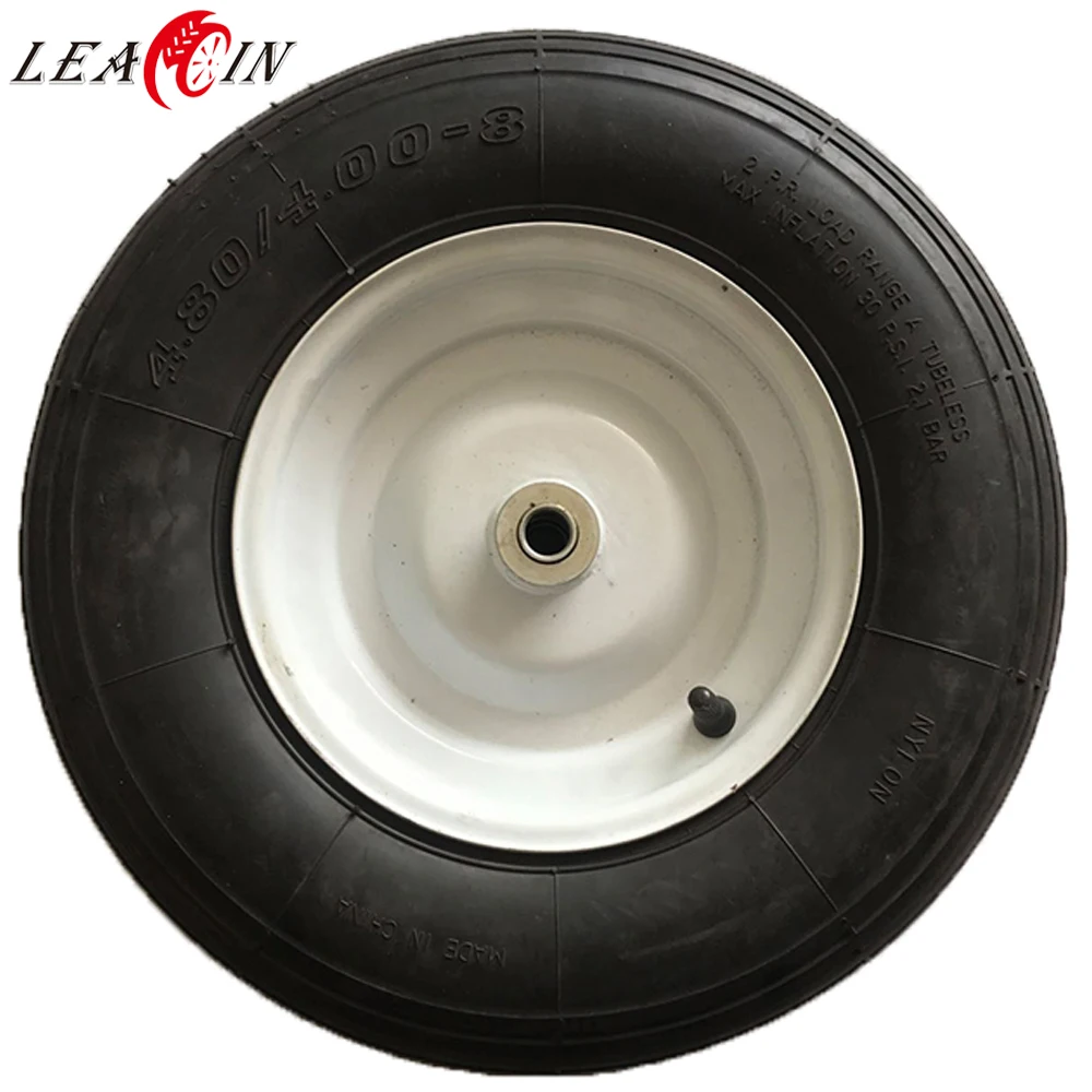 400mm pneumatic rubber wheel 4.00-8 wheelbarrow wheel 16 inch wheel barrow tire