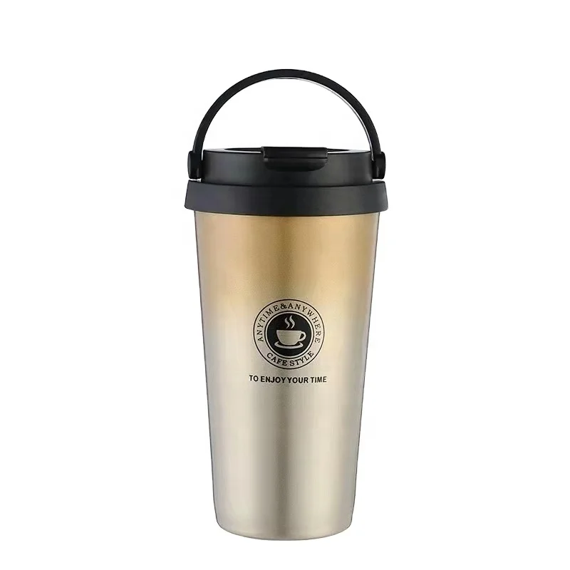 Термокружка 17 унций бокалы для вина кружка из нержавеющей стали с ручкой прямая Изолированная вакуумный стакан