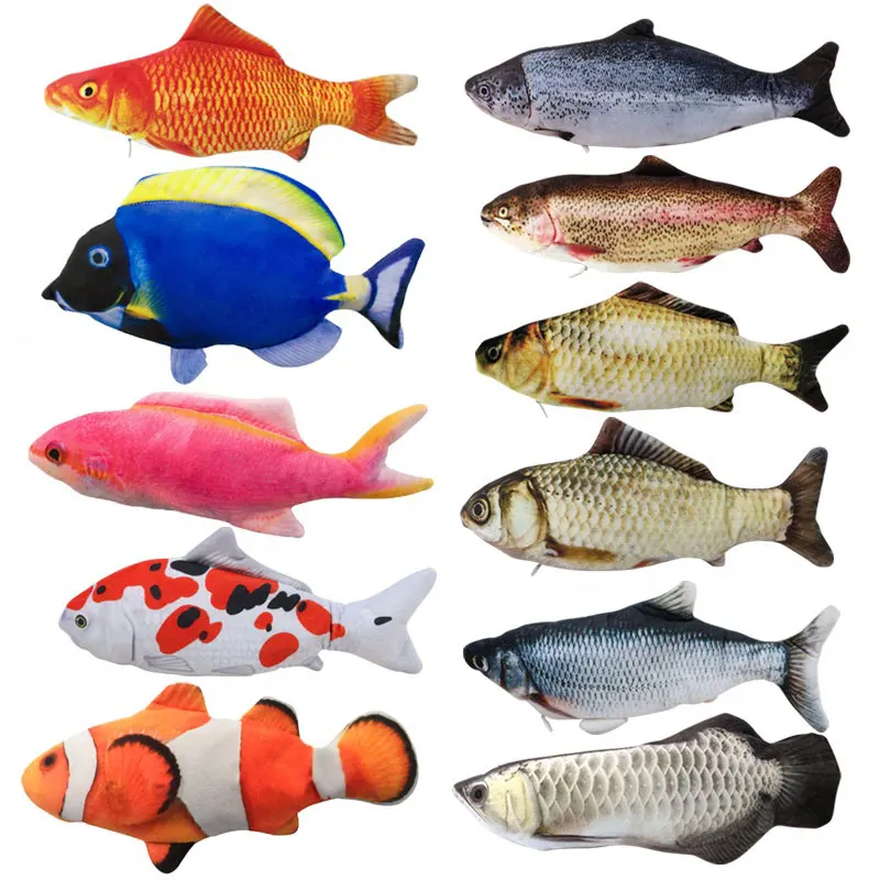 USB Electric Moving Dancing Fish Cat Toy  soft Catnip Cat Chew Toy Simulation Interactive Floppy Fish Cat Toy