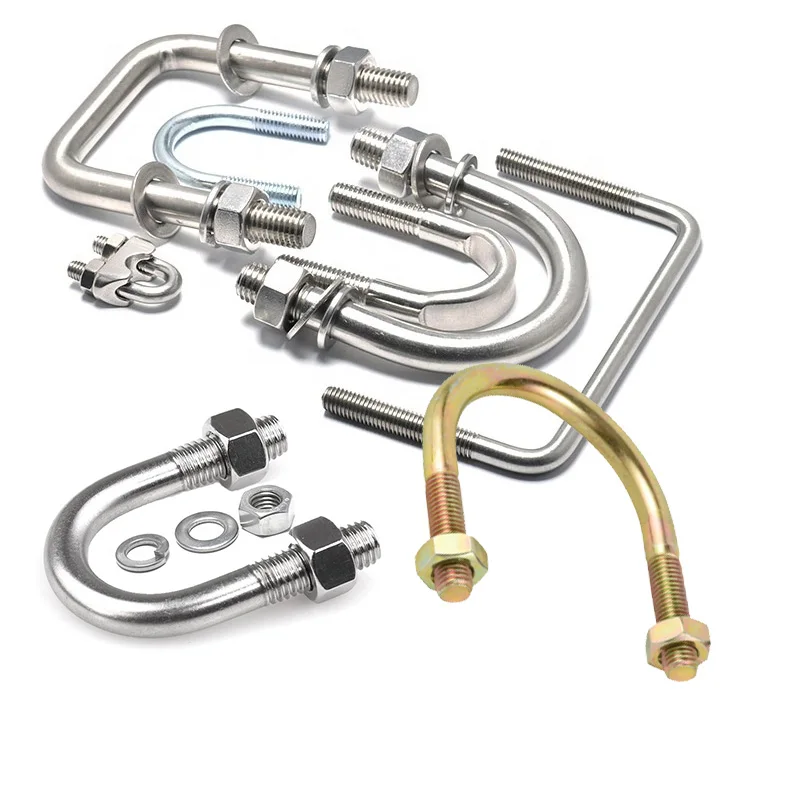 Stainless Steel 304 316 SS M6 M8 M10 M4 M5 M20 u kit SAF 2205 2507 904L 1.4410 1.4462 U bolts and nuts u-bolt With Washer
