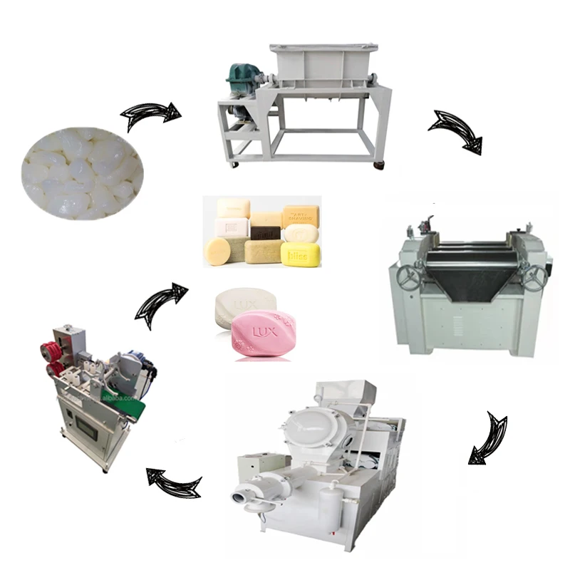 Automatic Toilet Soap Making Plodding Extruding Machine Plodder Laundry Soap Stamping Machine Soap Making Equipment Line