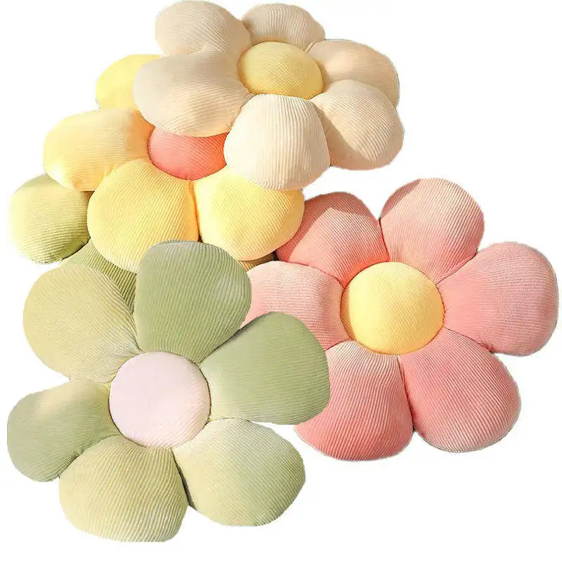 wholesale 38cm 55cm Sun Flowers Soft Doll Stuffed Plush Toy Cushion 3D Daisy Sunflower Throw Pillow
