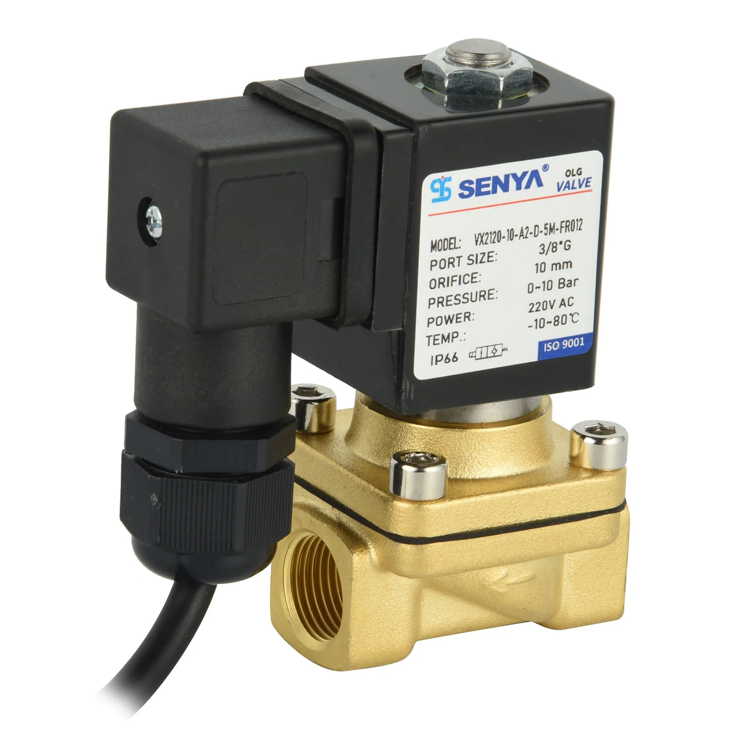 VX2120 Series High Quality Direct Acting 12V Water Solenoid Valve 12VDC 24VDC 110V 220V Normal Close Steam Brass Solenoid Valve