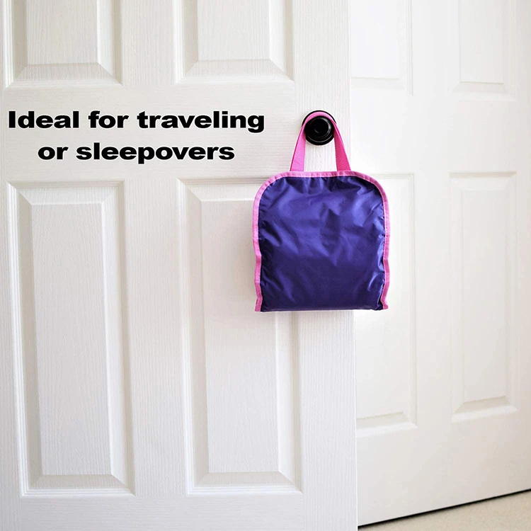 Purple Fabric Hanging Toy Storage Organizer Bag with 7 Packets for Kids