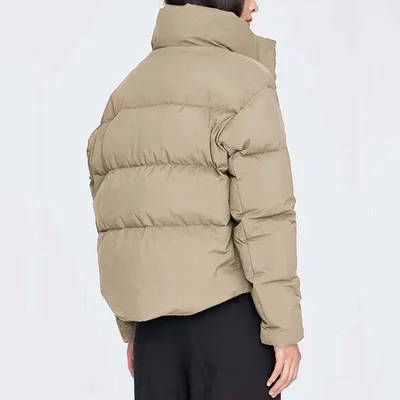 2021 Winter New Korean Solid Color Short Jacket  Warm Zipper Coats For Women