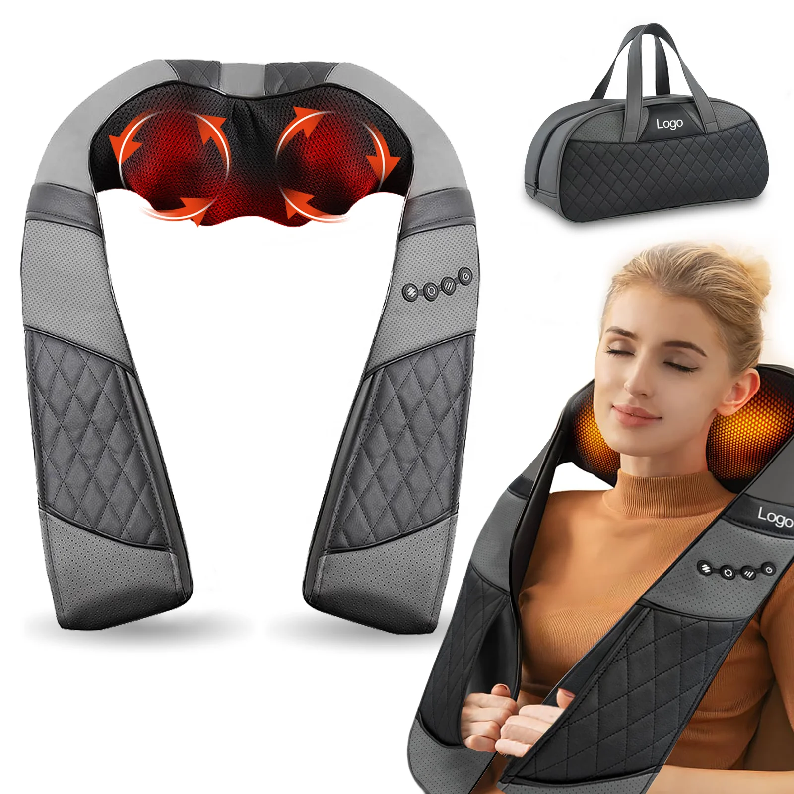 Shoulder Vibrator Electric Massage Shiatsu Back Shoulder Body Control Heating Electronic Smart Neck Massager