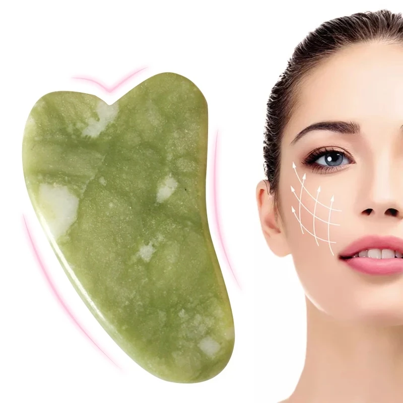 Natural Jade Face Massager Gua sha Scraper Board Dredge Facial Meridian Muscle Relaxation Skin Lifting Face Thin Gouache Scraper