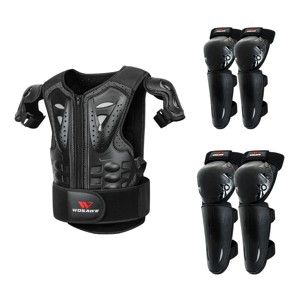 WOSAWE Kids Body Armor Motorcycle Knee Elbow Pads Protector Cycling Armor Vest Snowboard Skateboard Ski
