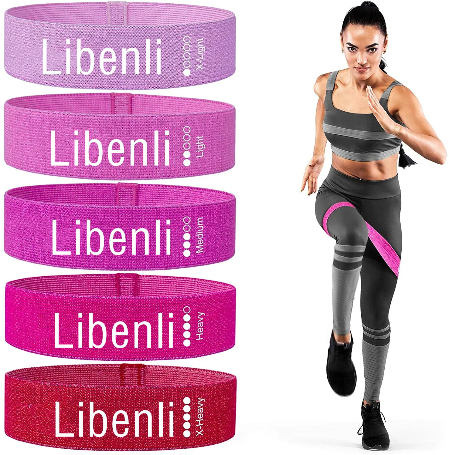 High Elastic Fabric Cotton Booty Hip Circle Exercise Bands for Fitness Home Use