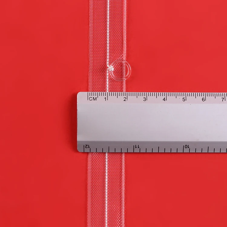 
Home decorative accessories durable wave fold nylon transparent curtain tape with ring 