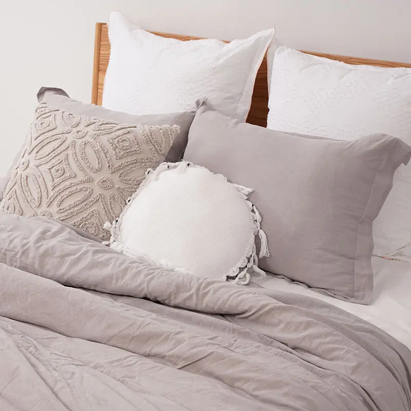 Factory Direct Sales Japanese-Style Linen Four-Piece Cotton Plaid Quilt Cover Cotton And Linen Bed Linen