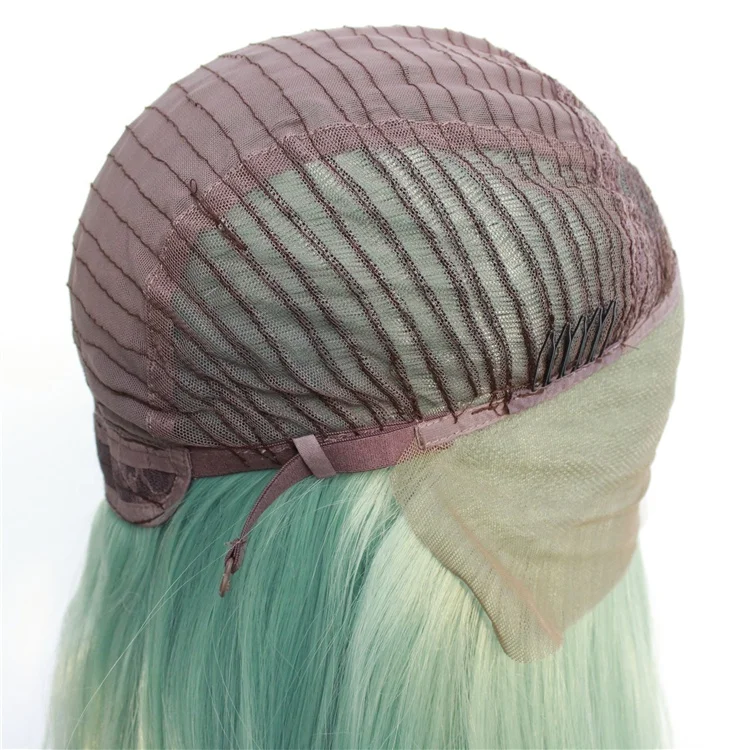 Mint Green Long Silky Straight High Quality Heat Resistant Lace Front Wig