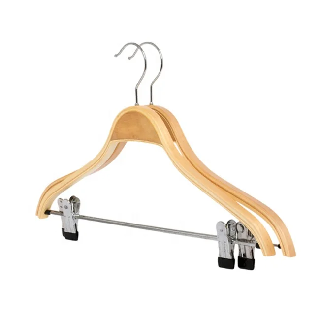 Laminated Hangers With Clips Wooden Hanger Plywood Hangers For Clothes