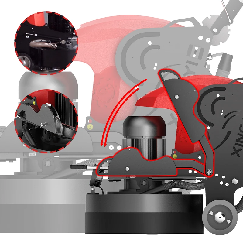 850LE Heavy Duty 380V-440V 3P 50/60HZ 4 Discs 12 Heads Auto Remote Control Concrete Floor Grinder