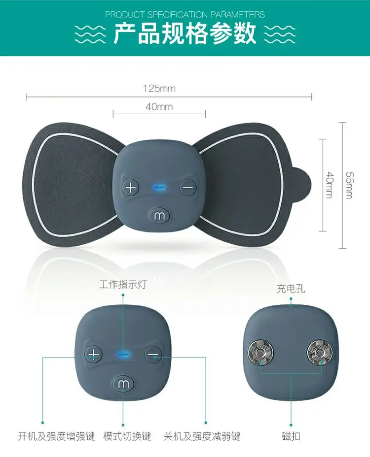 Blood Circulation Relax Muscle Massager Electronic Pulse Stimulator Pad Tens Unit For Body Period Pain Relief