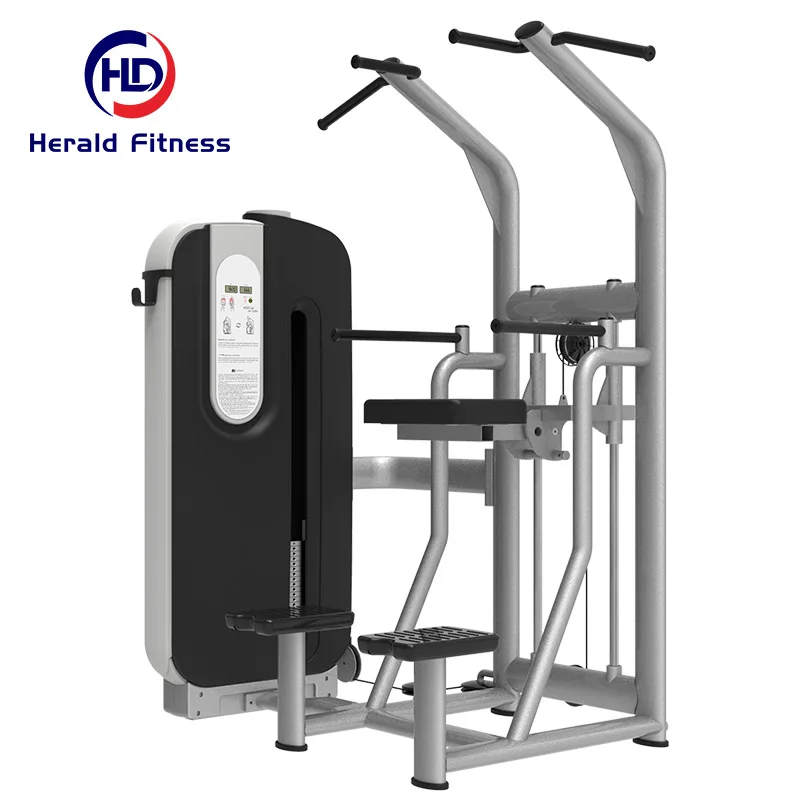 Advanced Type Muscle Pin Loaded Large Commercial Use Machine Iso-Lateral Assisted Dip Chin With Free Painting Color