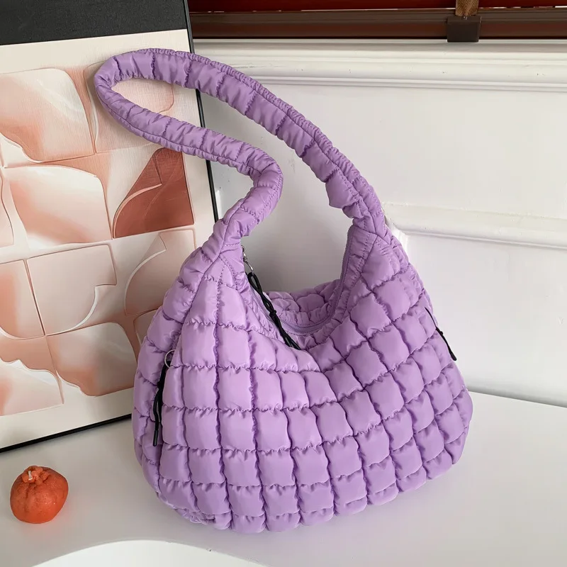 Large Capacity Korea Quilting Puffy Padded Crossbody Shoulder Bags for Ladies Custom Quilted Puffer Tote Bag