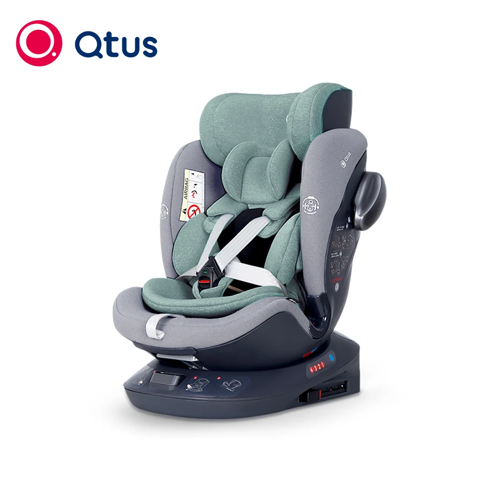 Qtus S2 APOLLO Baby Safty Car Seat - 360 Degree Rotation - OEKO-TEX100 - 5 Level Seat Adjustment - EPP Material - Purple & Grey