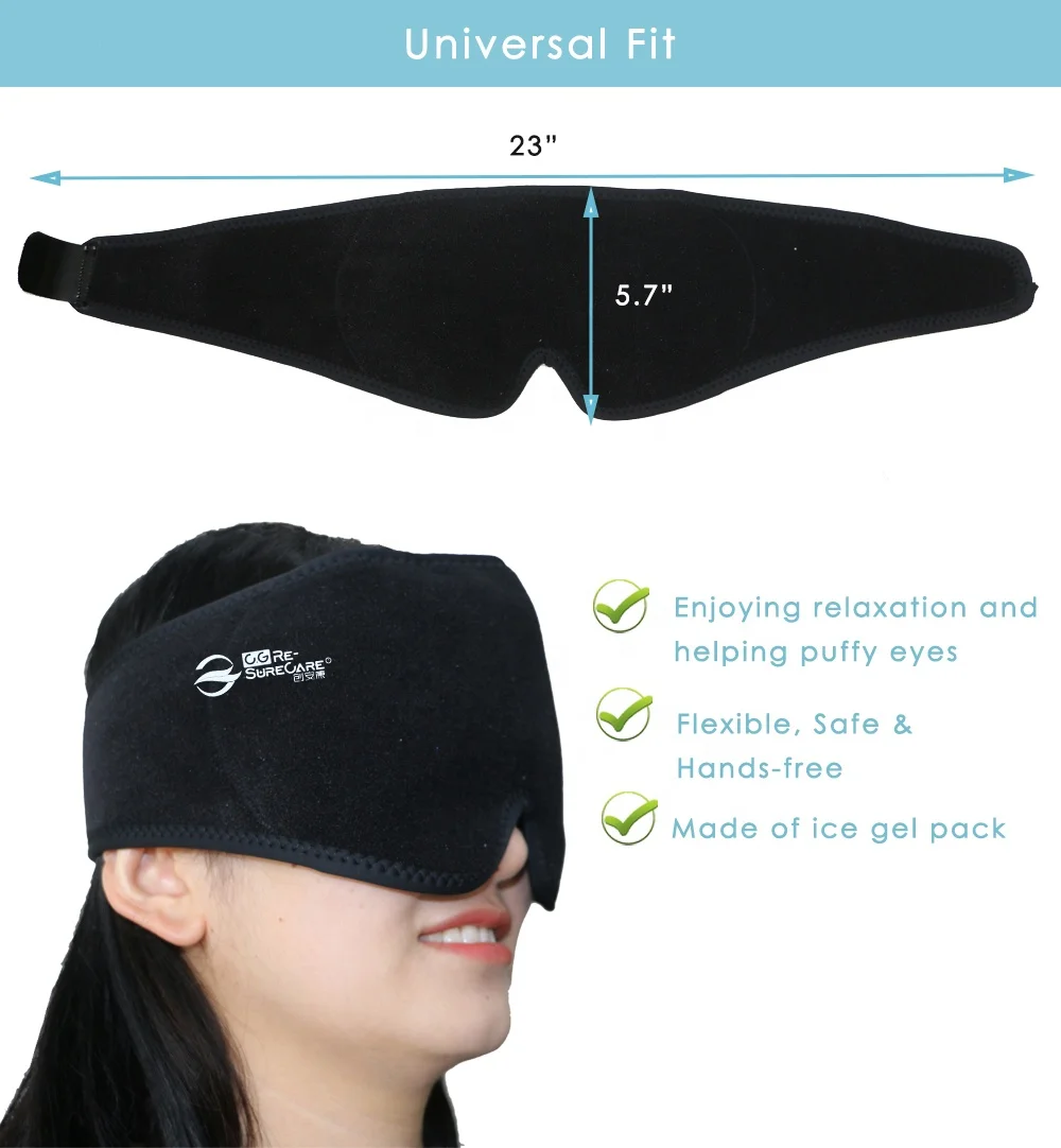 Headache Eye Therapy Hot Cold Gel Ice Packs Wholesale Cooling Eye Pads With Wrap Headache Hat