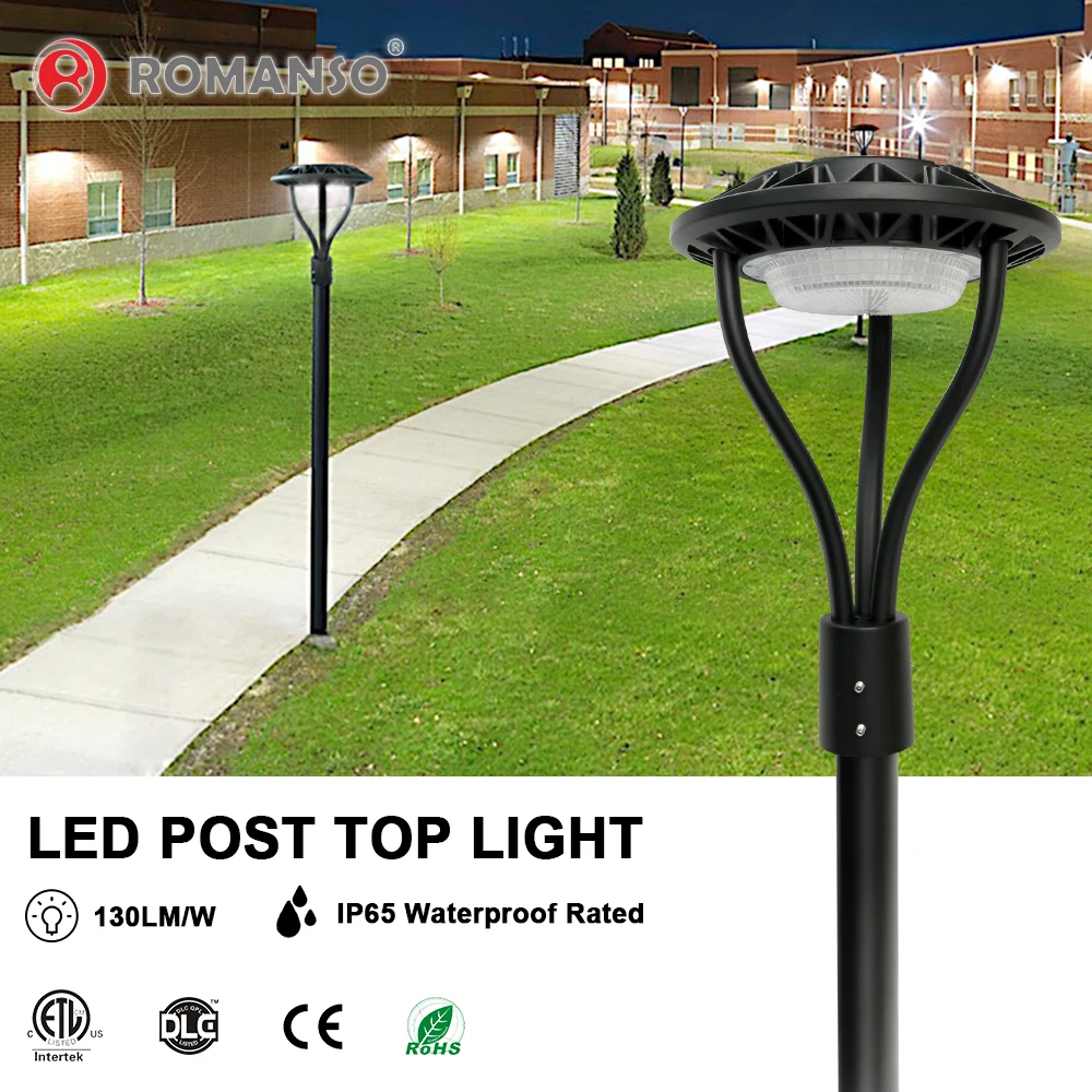 Romanso Spot Light ETL CCT 2700K 7800lm Garage 60W 100w 150w Led Post Top Garden Outdoor Light
