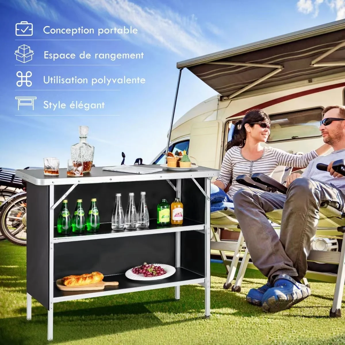 Portable Outdoor Garden Furniture Poker Banquet Catering Bbq Camping Picnic Folding Table black Rectangular Plastic Kitchen Mail