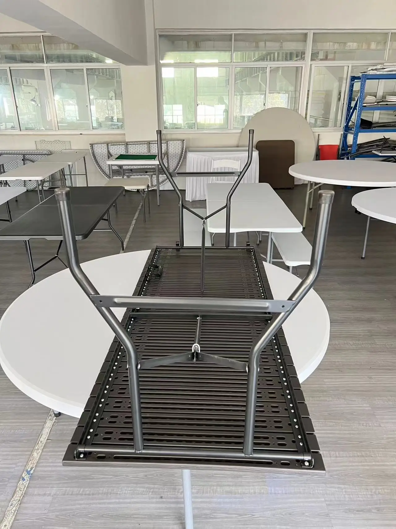 Factory best-selling HDPE portable outdoor plastic folding table and chair set, garden table and chair set