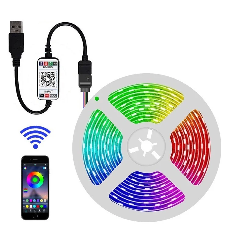 
LED TV Background Light 5050 RGB Mobile APP Smart Bluetoot Music USB Light Belt 